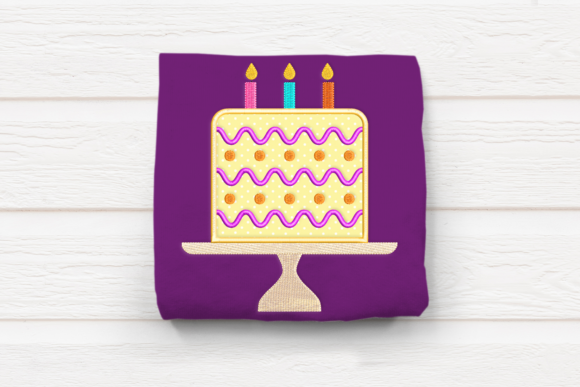 Birthday Cake on Stand: A Sweet Embroidery Design