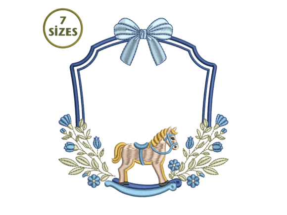 Charming Bow Rocking Horse Frame for Premium Sweatshirts