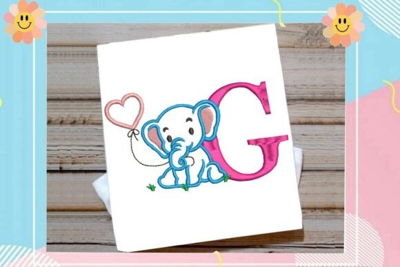 Charming G Letter Cute Elephant Decor
