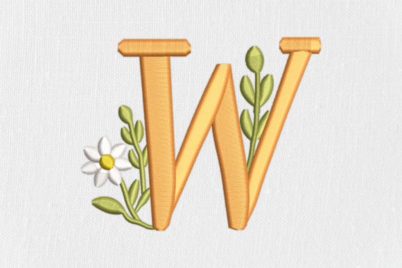 Charming Letter W: A Festive and Elegant Embroidery Design