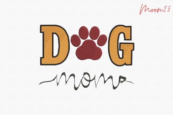 Cute Dog Mom Paw: A Stylish Embroidery Design