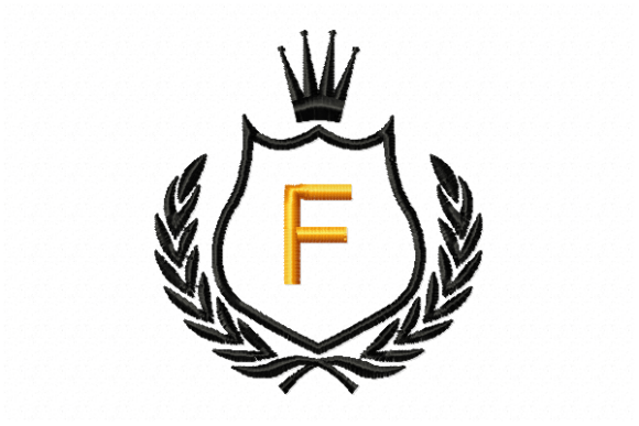 Elegant Royal Crest Letter F for Boutique Apparel