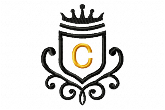 Elegant Vintage Royal Letter C for Seasonal Embroidery