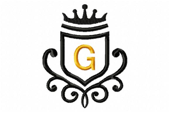 Elegant Vintage Royal Letter G Embroidery Design