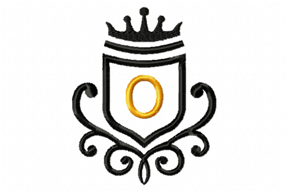 Elegant Vintage Royal Letter O for Holiday Embroidery