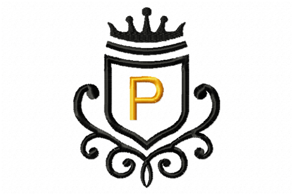 Elegant Vintage Royal Letter P Embroidery Design