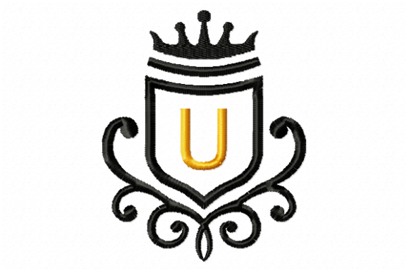 Elegant Vintage Royal Letter U Embroidery Design