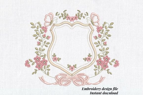 Floral Wedding Frame: A Charming Embroidery Choice