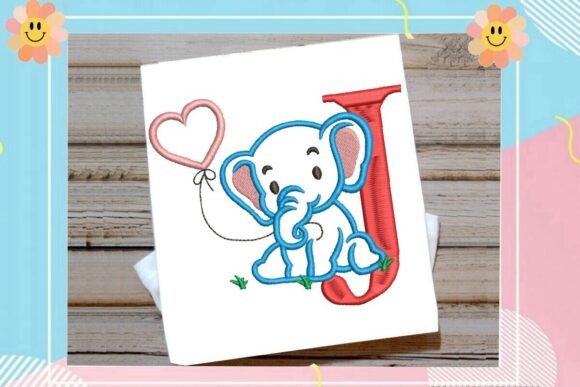 J Letter Cute Elephant Decor: A Whimsical Touch