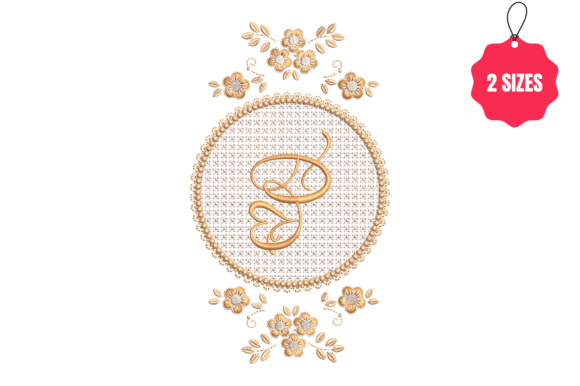 Letter Q in a Beautiful Frame: A Charming Embroidery Design