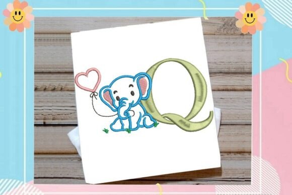 Q Letter Cute Elephant Decor: A Whimsical Touch