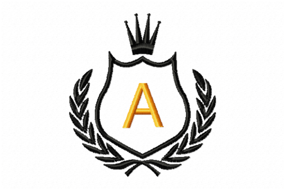 Royal Crest Letter A: A Luxurious Embroidery Design