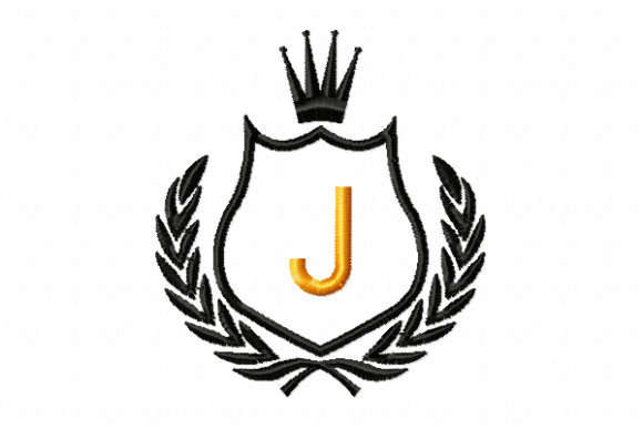 Royal Crest Letter J: A Premium Embroidery Design