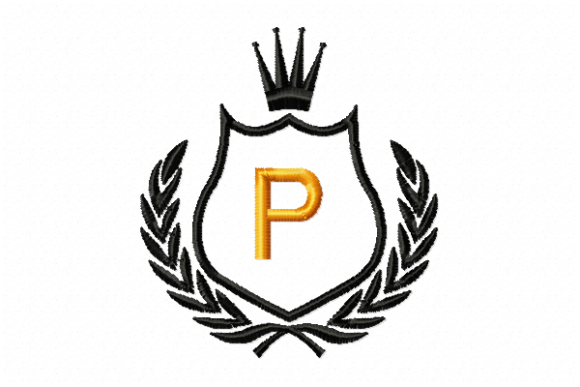 Royal Crest Letter P: A Luxurious Embroidery Design